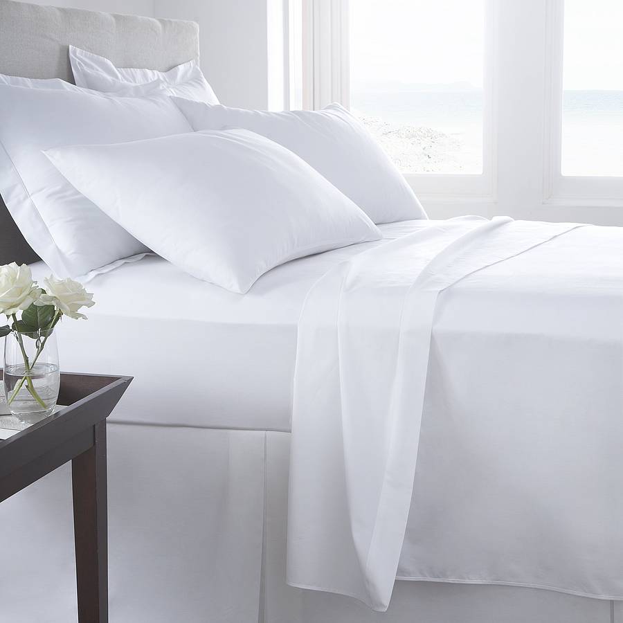 Vermont White Organic Cotton Tc Percale Bed Linen By The Fine Cotton Company